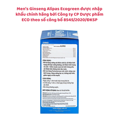 Viên uống Men’s Ginseng Alipas Ecogreen tăng cường sinh lực phái mạnh (30 viên)
