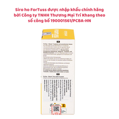 Siro ho ForTuss - Giảm ho khan, ho có đờm đặc, an toàn và hiệu quả cho trẻ từ 1 tuổi, chai 150ml