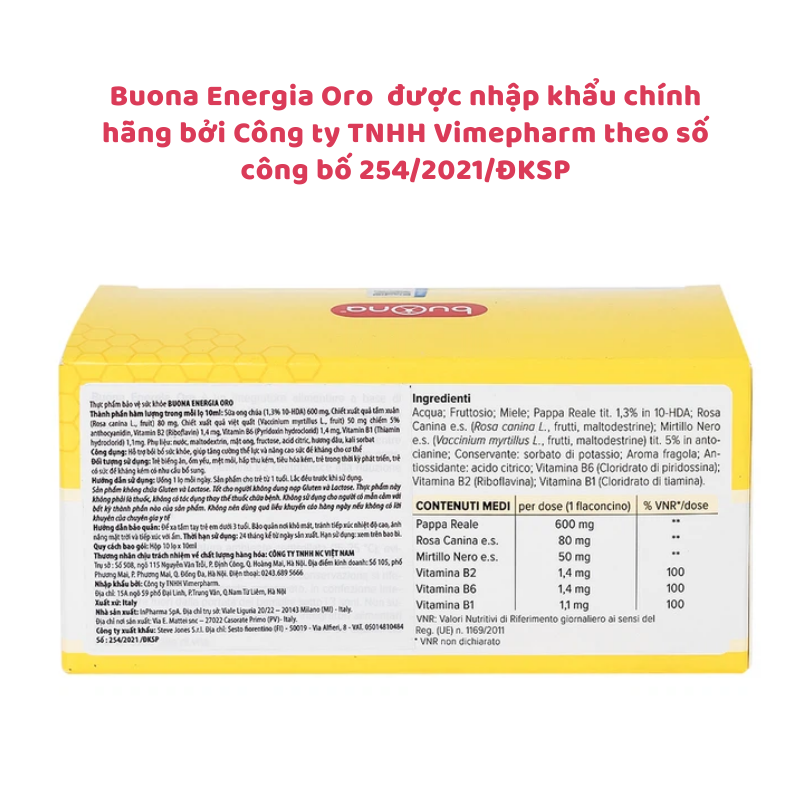 Siro ăn ngon Buona Energia Oro cho trẻ biếng ăn chậm lớn