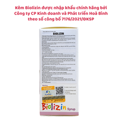 Kẽm Biolizin - Kẽm hữu cơ ăn ngon cho trẻ sơ sinh và trẻ nhỏ (50ml)