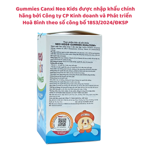 Gummies Canxi Neo Kids - Kẹo canxi cho bé vị sữa chua