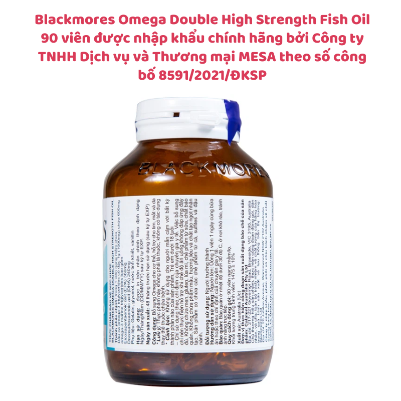 Dầu cá Blackmores Omega Double High Strength Fish Oi - Hỗ Trợ Tăng Cường Chức Năng Não Bộ và Thị Lực Hiệu Quả