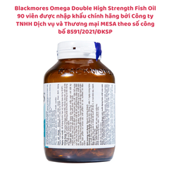 Dầu cá Blackmores Omega Double High Strength Fish Oi - Hỗ Trợ Tăng Cường Chức Năng Não Bộ và Thị Lực Hiệu Quả