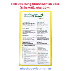 Tinh Dầu Húng Chanh Minion Gold (Mẫu Mới) - Hỗ Trợ Giảm Ho, Sốt, Cảm Cúm Cho Cả Gia Đình, Chai 30ml