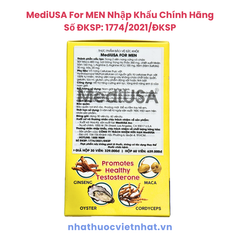 Viên uống MediUSA For MEN - Giải pháp tăng cường sinh lực phái mạnh từ thảo dược thiên nhiên, hộp 30 viên