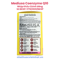 Viên uống Mediusa Coenzyme Q10 - Giải pháp toàn diện cho sức khỏe tim mạch, hộp 30 viên