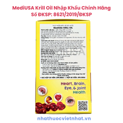 Omega-3 Krill Oil MediUSA Chính Hãng Từ Mỹ - Hỗ Trợ Bảo Vệ Tim Mạch Và Trí Não