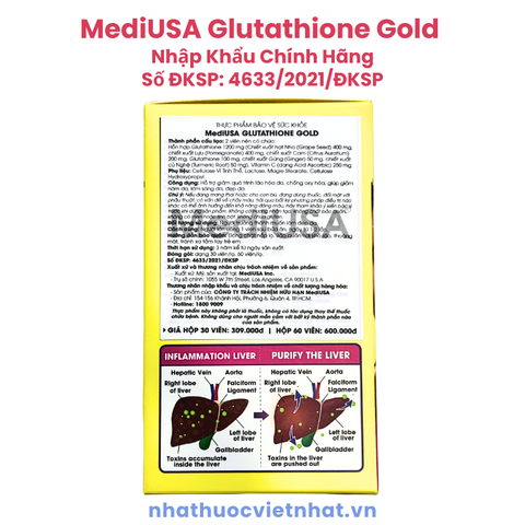 Viên Uống Trắng da MediUSA Glutathione Gold - Bí Quyết Cho Làn Da Trắng Sáng, Rạng Ngời