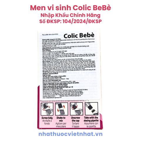 Men vi sinh Colic BeBè - Hỗ trợ cải thiện hệ vi sinh đường ruột, rối loạn tiêu hoá ở trẻ, nhập khẩu từ Châu Âu