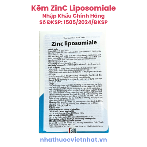 Kẽm ZinC Liposomiale Từ Ý - Bí Quyết Giúp Bé Ăn Ngon, Tăng Cường Đề Kháng Từ 0 Tháng Tuổi, Chai 30ml