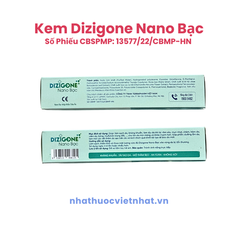 Kem bôi Dizigone Nano Bạc Terrapharm - Hỗ trợ kháng khuẩn, tái tạo da và ngăn ngừa sẹo (25g)
