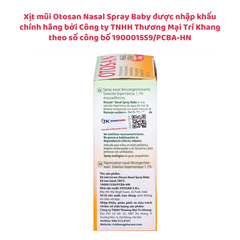 Xịt mũi Otosan Nasal Spray Baby - Hỗ trợ giảm nghẹt mũi, viêm mũi cho bé, nhập khẩu từ Ý