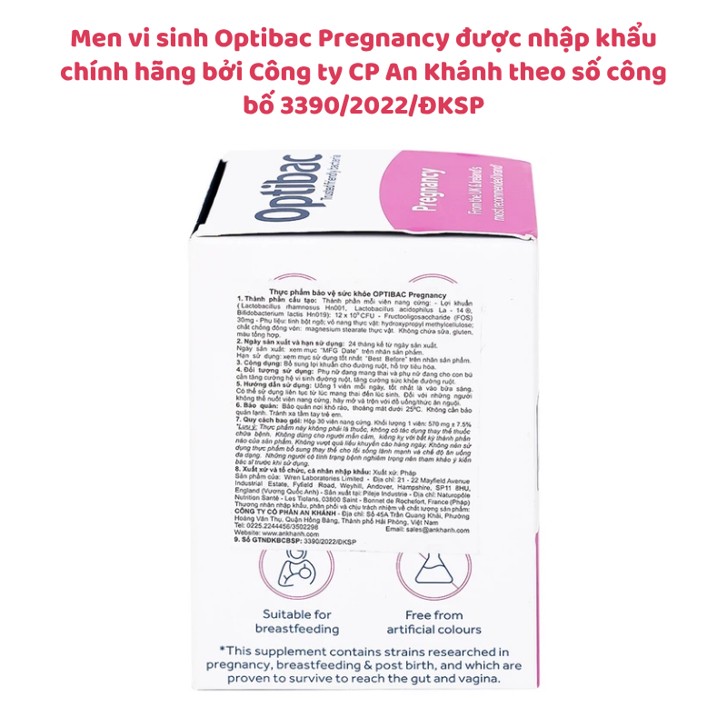 Men vi sinh Optibac Pregnancy - Giải pháp bổ sung lợi khuẩn cho phụ nữ mang thai và cho con bú, hộp 30 viên