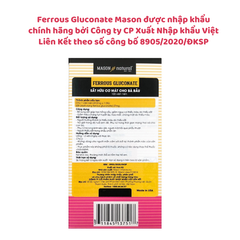 Sắt Ferrous Gluconate Mason - Ngăn ngừa thiếu máu thiếu sắt hiệu quả cho mẹ bầu