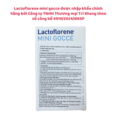 Men vi sinh Lactoflorene mini gocce,chứa lợi khuẩn sống BB-12, cải thiện bất dung nạp lactose, khóc dạ đề và tiêu chảy ở trẻ sơ sinh