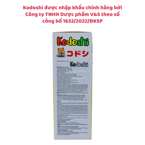 Kodoshi - Siro ăn ngon, hỗ trợ tăng cường đề kháng của Nhật, chai 100mL