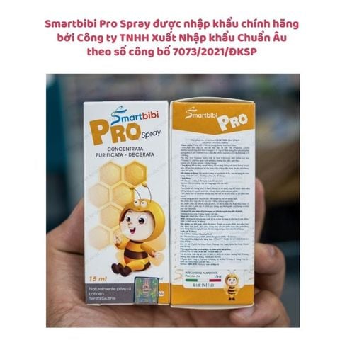 Xịt họng cho bé Smartbibi Pro Spray giúp giảm ho, giảm đàm và viêm đường hô hấp
