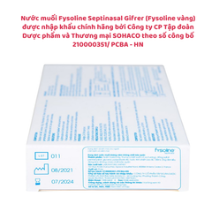 Nước muối sinh lý Fysoline Septinasal Gifrer hỗ trợ vệ sinh mũi cho bé (20 ống x 5ml)