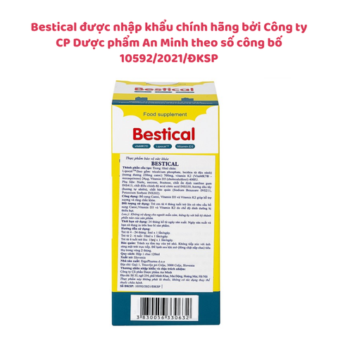 Canxi sinh học Bestical bổ sung canxi, vitamin D3 và vitamin K2MK7