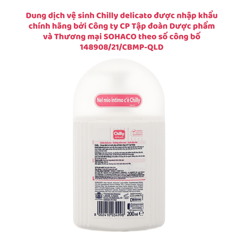 Dung dịch vệ sinh phụ nữ Chilly delicato