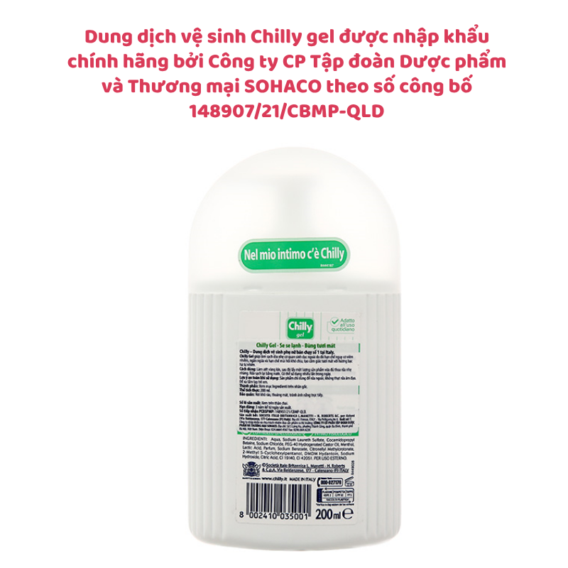 Dung dịch vệ sinh phụ nữ Chilly delicato