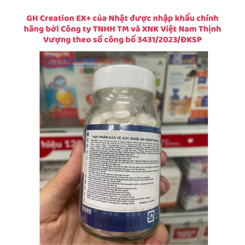 GH Creation EX+, Viên uống hỗ trợ tăng chiều cao chính hãng của Nhật, hộp 270 viên