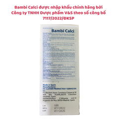 Bambi Calci - Bổ sung Canxi, Vitamin D3 và Vitamin K2MK7 cho trẻ, Chai 150ml