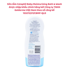 Sữa tắm dưỡng ẩm dịu lành cho bé Cetaphil Baby Moisturizing Bath & Wash, 230 ml