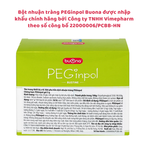 Bột nhuận tràng PEGinpol Buona - Giải Pháp Hiệu Quả Cho Trẻ Bị Táo Bón, nhập khẩu từ Ý
