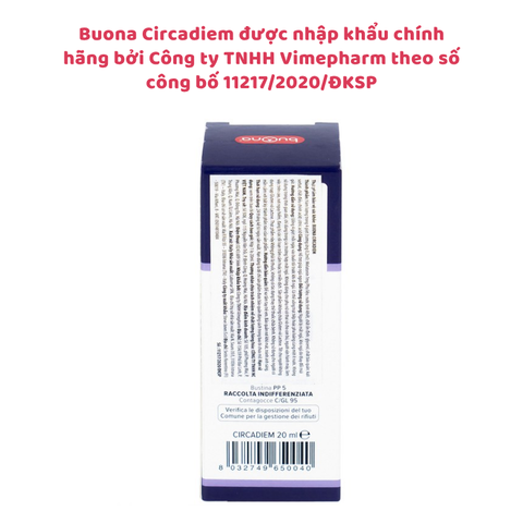 Buona Circadiem – Bổ sung Melatonin tinh khiết hỗ trợ ngủ ngon ở trẻ em và người lớn