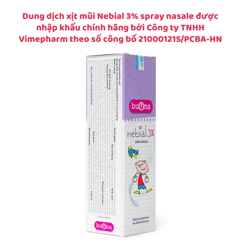 Dung dịch xịt mũi Nebial 3% spray nasale/ Nebianax 3% spray nasale
