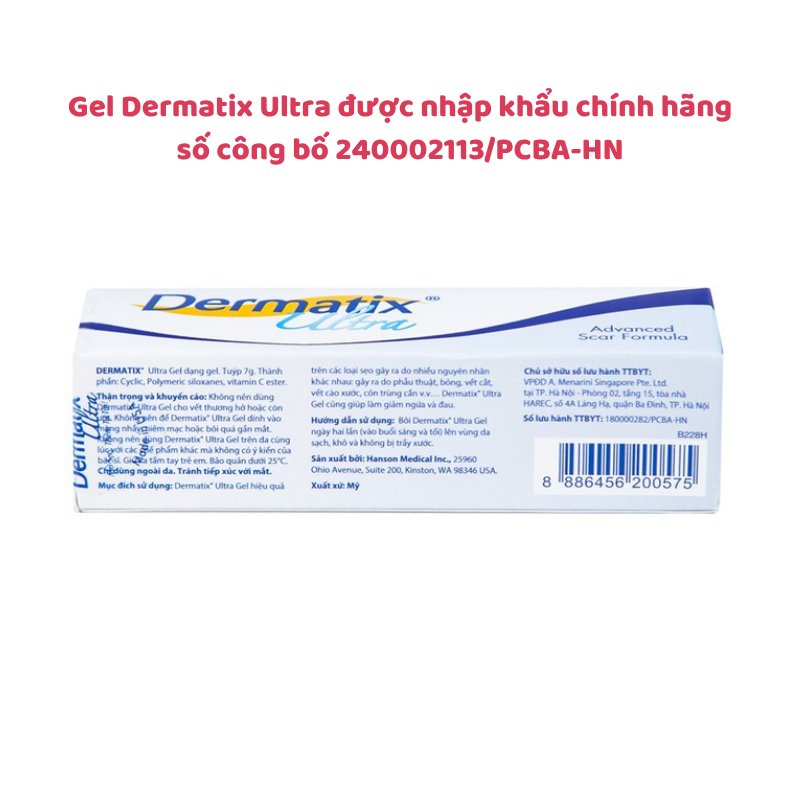 Gel Dermatix Ultra - Giải Pháp Điều Trị Sẹo Lồi, Sẹo Phì Đại Hiệu Quả, Tuýp 7g