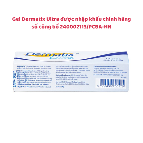 Gel Dermatix Ultra - Giải Pháp Điều Trị Sẹo Lồi, Sẹo Phì Đại Hiệu Quả, Tuýp 7g
