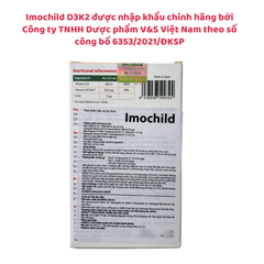 Imochild D3K2 - Bổ sung D3K2 và DHA, hỗ trợ phát triển xương và não bộ cho trẻ, chai 20ml