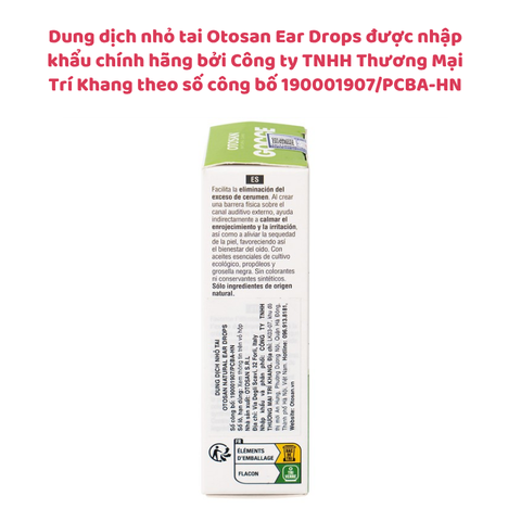 Dung dịch nhỏ tai Otosan Ear Drops giúp kháng khuẩn, chống viêm và giảm đau tai, lọ 10ml