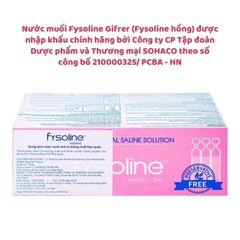 Nước muối sinh lý Fysoline hồng vệ sinh tai, mũi, mắt hằng ngày cho trẻ sơ sinh và trẻ nhỏ, hộp 40 ống x 5ml
