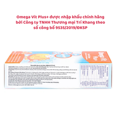 Omega Vit Plus Hỗ Trợ Bổ Sung Omega 3, DHA, Vitamin, Khoáng Chất Cho Trẻ Thông Minh, Phát Triển Toàn Diện Chai 100ml