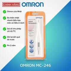 Nhiệt kế điện tử đo thân nhiệt Omron MC-246 của Nhật, đo nhiệt độ cơ thể nhanh, chính xác +-0.1°C, lưu kết quả đo