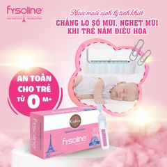 Nước muối sinh lý Fysoline hồng vệ sinh tai, mũi, mắt hằng ngày cho trẻ sơ sinh và trẻ nhỏ, hộp 40 ống x 5ml