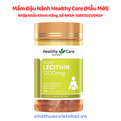 Mầm Đậu Nành Lecithin Healthy Care - Hỗ trợ giảm cholesterol, tăng cường chức năng gan, hộp 100 viên