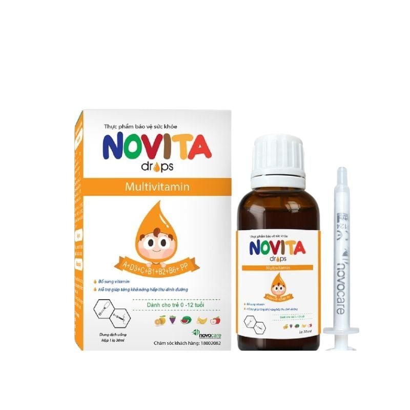 Vitamin Novita Drops - Bổ sung vitamin tổng hợp, hỗ trợ tăng đề kháng cho trẻ từ 0 tháng tuổi (Novita Plus Mẫu Mới)