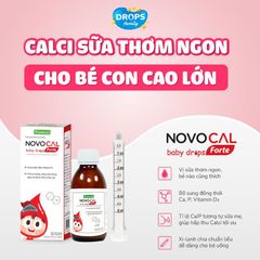 Novocal Baby Drops Forte - Canxi Sữa Nhỏ Giọt Cho Bé Phát Triển Chiều Cao Tối Ưu, Chai 90ml