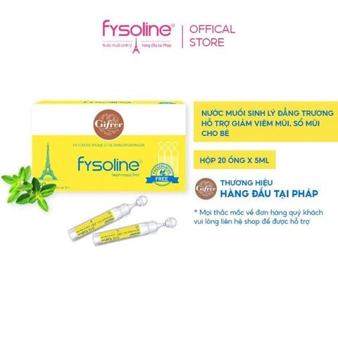 Nước muối sinh lý Fysoline Septinasal Gifrer hỗ trợ vệ sinh mũi cho bé (20 ống x 5ml)