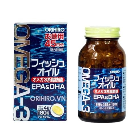 Viên uống dầu cá Omega 3 Orihiro Nhật - Giải pháp tối ưu cho tim mạch, não bộ và thị lực, hộp 180 viên