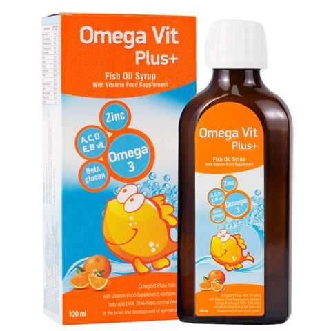 Omega Vit Plus Hỗ Trợ Bổ Sung Omega 3, DHA, Vitamin, Khoáng Chất Cho Trẻ Thông Minh, Phát Triển Toàn Diện Chai 100ml
