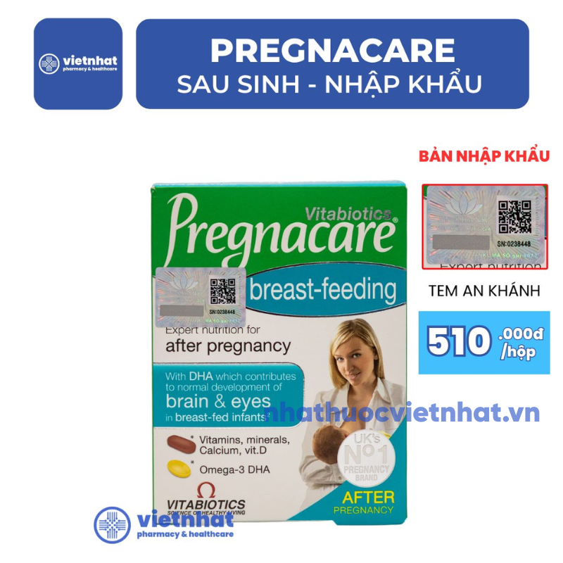 Vitamin tổng hợp sau sinh Pregnacare Breast feeding Bú Anh - Nhập khẩu chính hãng