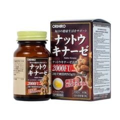 Viên uống hỗ trợ điều trị tai biến Orihiro Nattokinase 2000FU 60 viên, nhập khẩu chính hãng