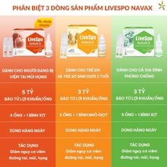 LiveSpo NAVAX màu đỏ, chuyên dụng dạng xịt mũi giúp giảm nguy cơ viêm đường tai, mũi, họng (mẫu mới, hộp 10 ống x 4ml)