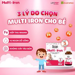 Siro Ocean Multi Iron – Bổ sung sắt và 14 vi chất cho bé từ 3 tháng tuổi từ châu Âu