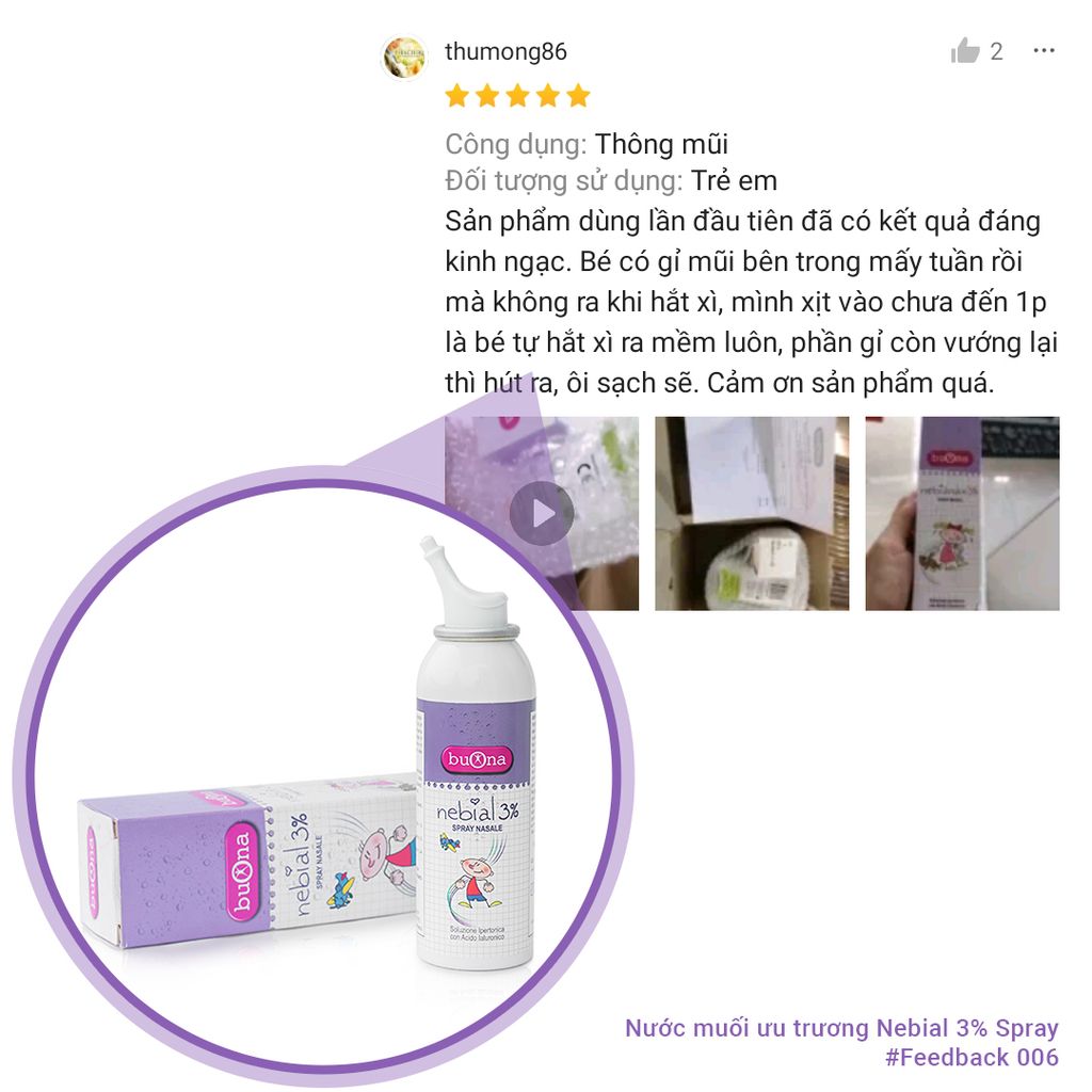 Dung dịch xịt mũi Nebial 3% spray nasale/ Nebianax 3% spray nasale